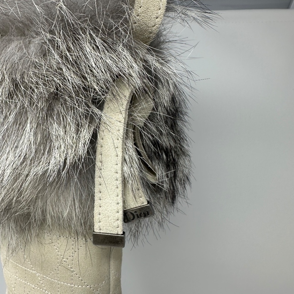 Dior Suede & Fox Fur Knee High Boots - Picture 5 of 16